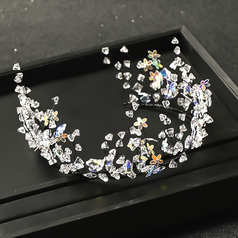 Crystal Headband Wedding Tiara Set with Earrings