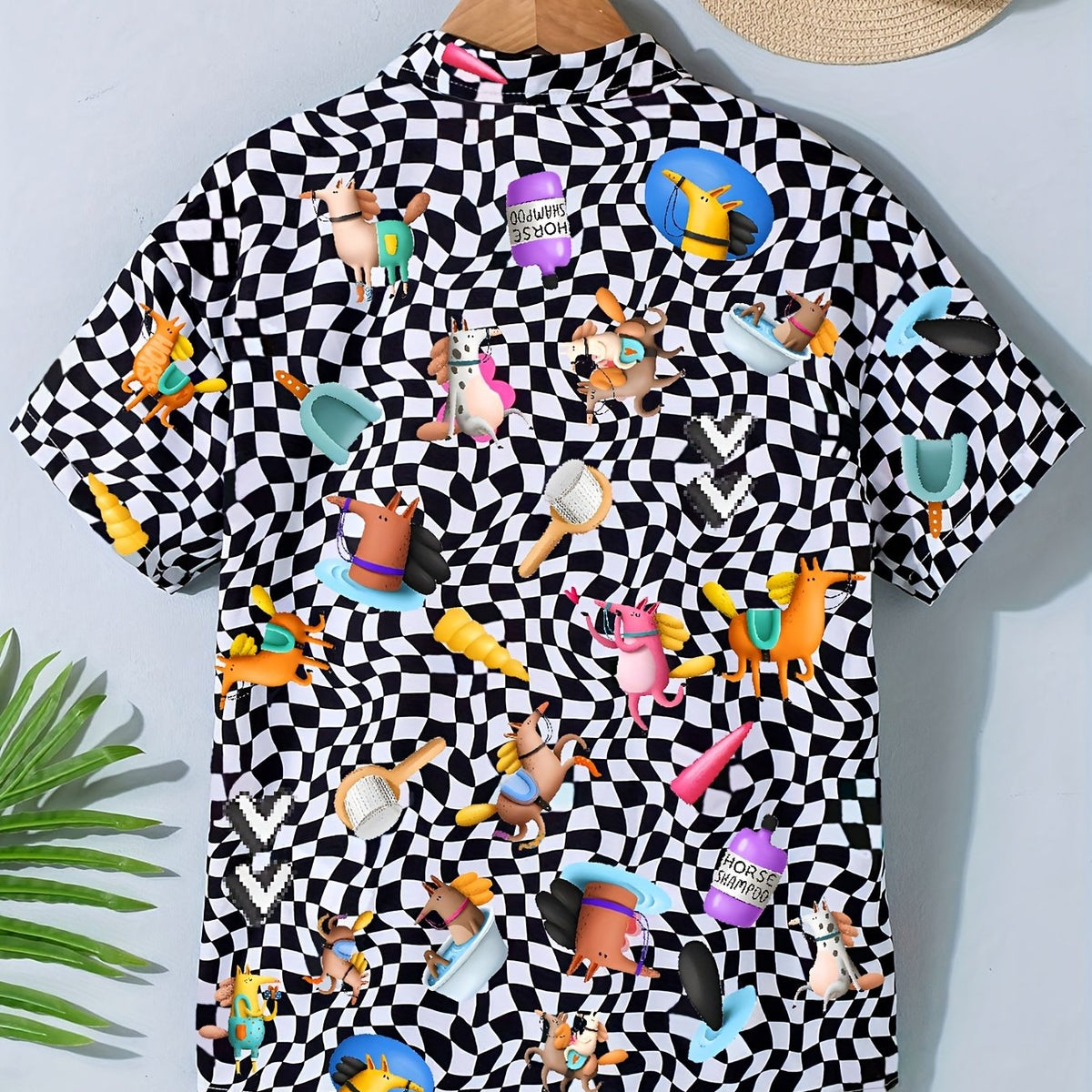 Kids Casual Checkered Short Sleeve Shirt for Summer