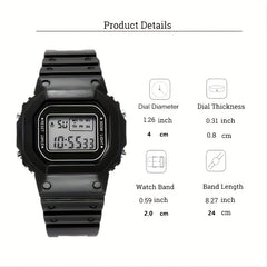 Multifunctional Small Square Electronic Watch Teenager Outdoor Sports