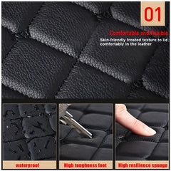 4pcs Waterproof Car Floor Mats Front & Rear Leather Car Carpet