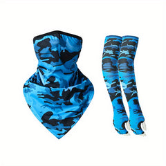 Camouflage Cycling Ice Silk Sleeve Cover & Face Mask Set