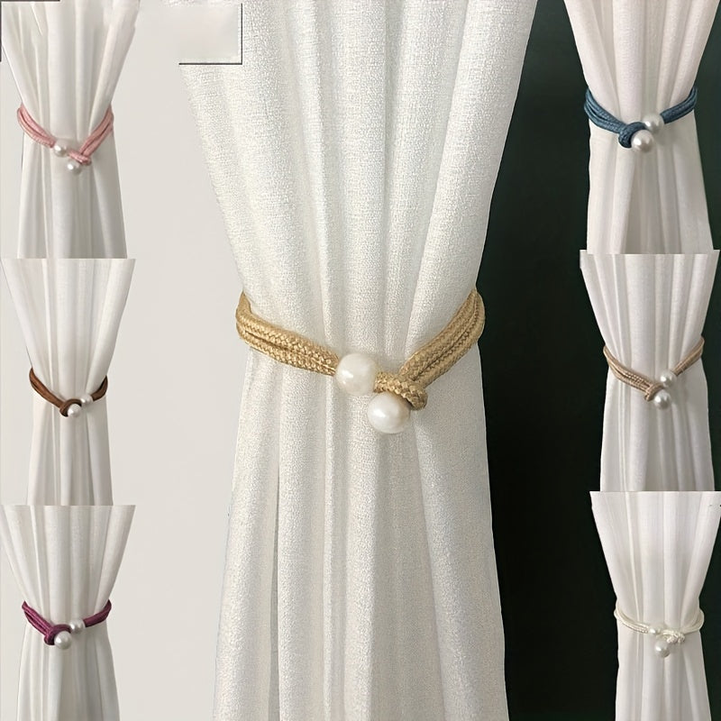 1pc Modern Rhinestone & Faux Pearl Curtain Tieback