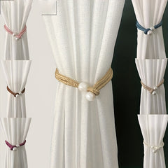 1pc Modern Rhinestone & Faux Pearl Curtain Tieback