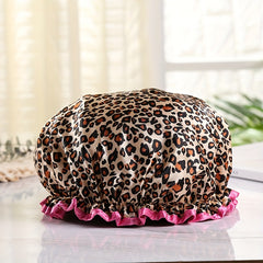 4pcs Double Layer Shower Caps Waterproof Band Stylish Hair Bonnets