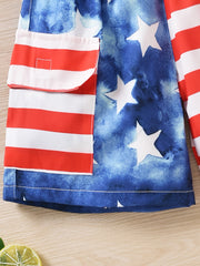 Boys American Flag Swim Beach Pants Independence Clothes