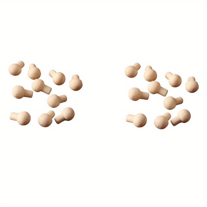 20pcs Wooden Drawer Pulls & Window Handles 1:12 Scale for Dollhouse DIY Apricot