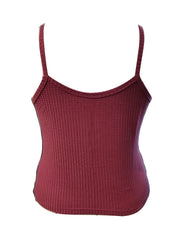 Waffle Knit V Neck Ring Cami Top
