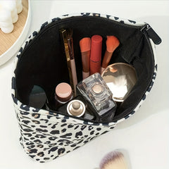 Leopard Print Makeup Bag Zipper Cosmetic Pouch Travel Toiletry Organizer
