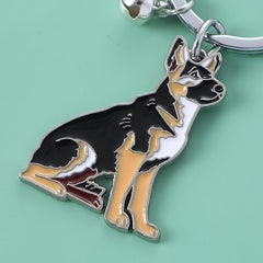 Wolf Dog Puppy Keychain Metal Cartoon Animal Vintage Car Pendant