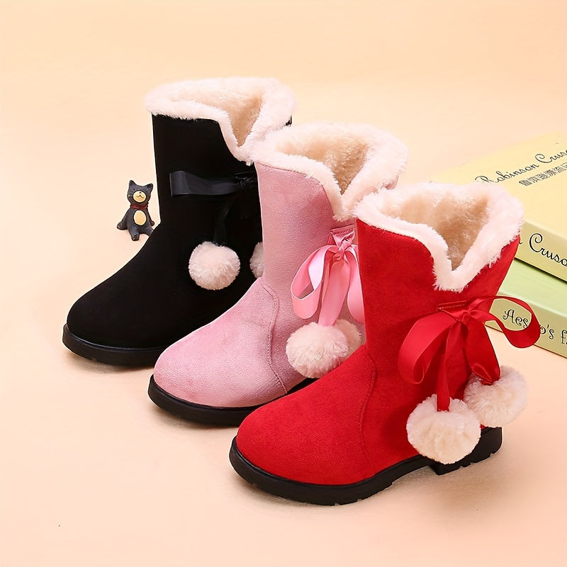 Girl's High Top Snow Boots Lightweight Warm Keeping Outdoor Hiking Plush Comfort