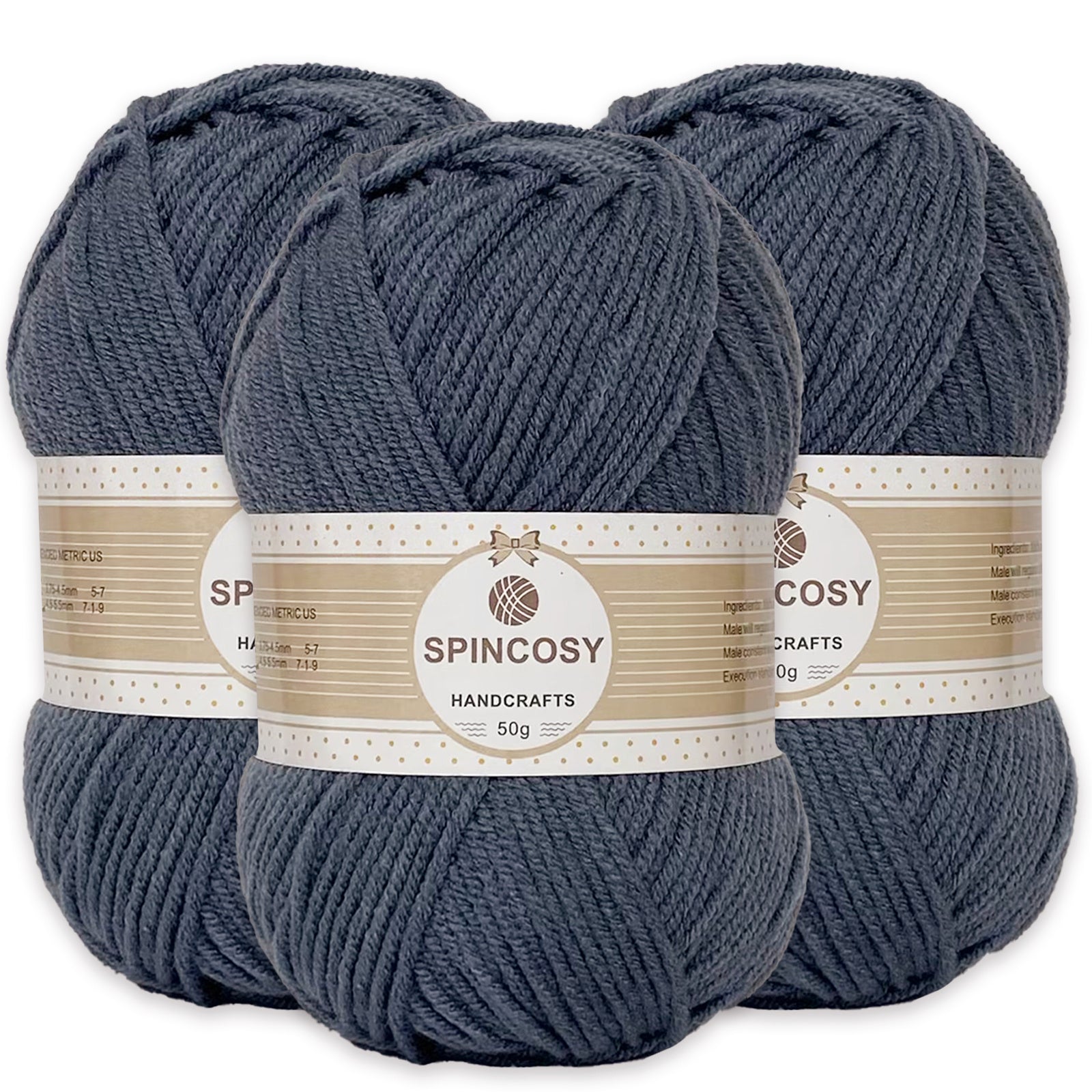 3pcs Yarn Crocheting Knitting 4 Layer Acrylic Yarn 3 Pack 144g
