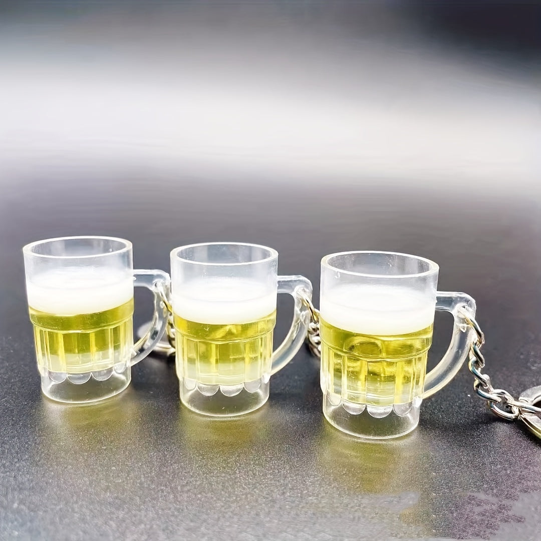 Draft Beer Cup Keychain Bag Hanging Decoration Pendant Gift