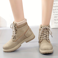 Women's Solid Snow Boots Non Slip Round Toe Casual Walking Boots
