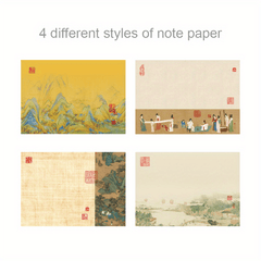 4pcs 320 Sheets Chinese Style Sticky Notepaper Set Ancient Culture Sticky Notes