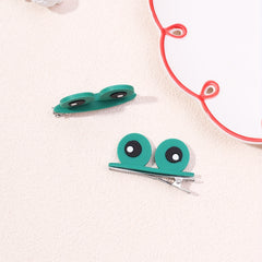 2pcs Cartoon Flog Eyes Decor Hair Clip for Girls