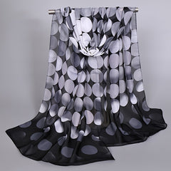 Print Silk Scarf Chiffon Shawl Lady Women Scarves Circle Dot