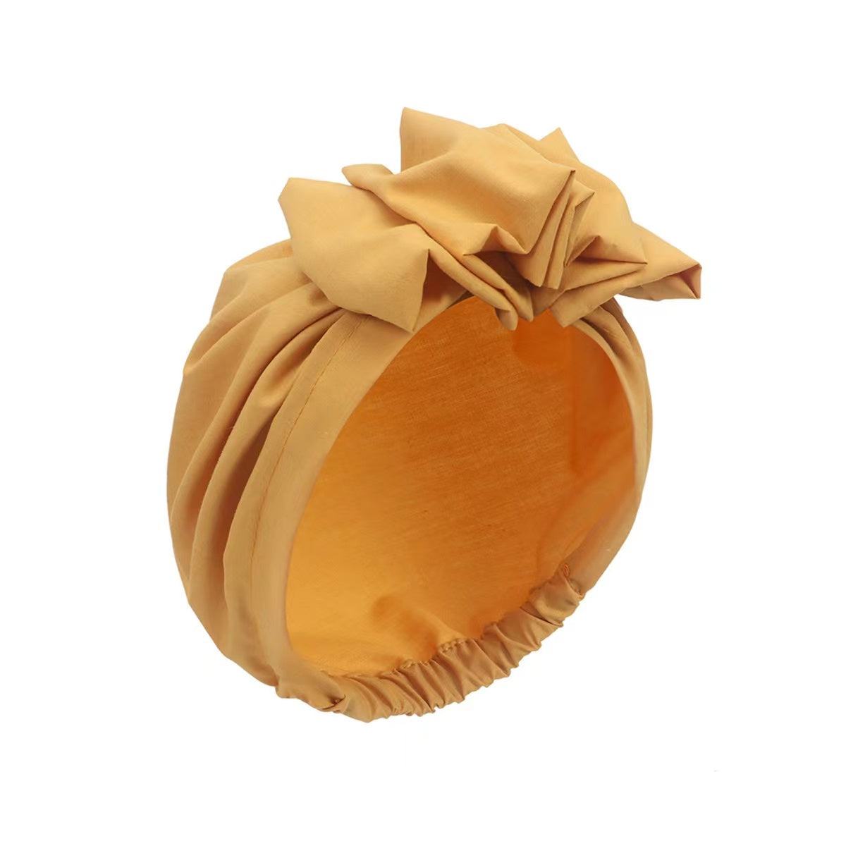 Pleated Bow Decor Turban Cap for Women