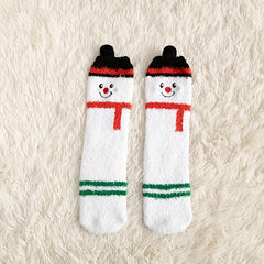Christmas Print Socks Warm & Fuzzy Women's Stockings