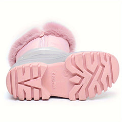 Girl's High Top Furry Snow Boots Warm Cozy Non slip Boots Plush