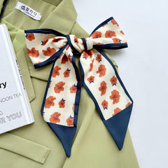 Printed Long Strip Thin Scarf Hair Tie Neck Scarves