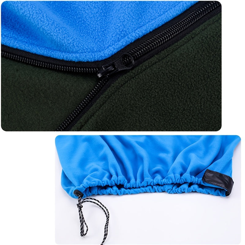 Solid Fleece Sleeping Bag Winter Camping Lunch Break