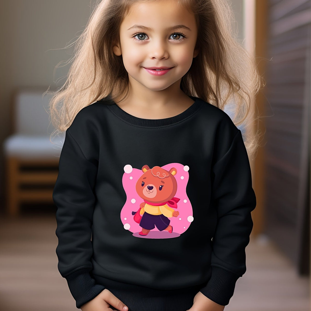 OERYUI Bear Girl Graphic Sweatshirt Kids Clothes Gift