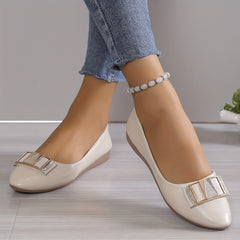 Rhinestone Decor Flat Loafers Slip On Soft Sole Shoes