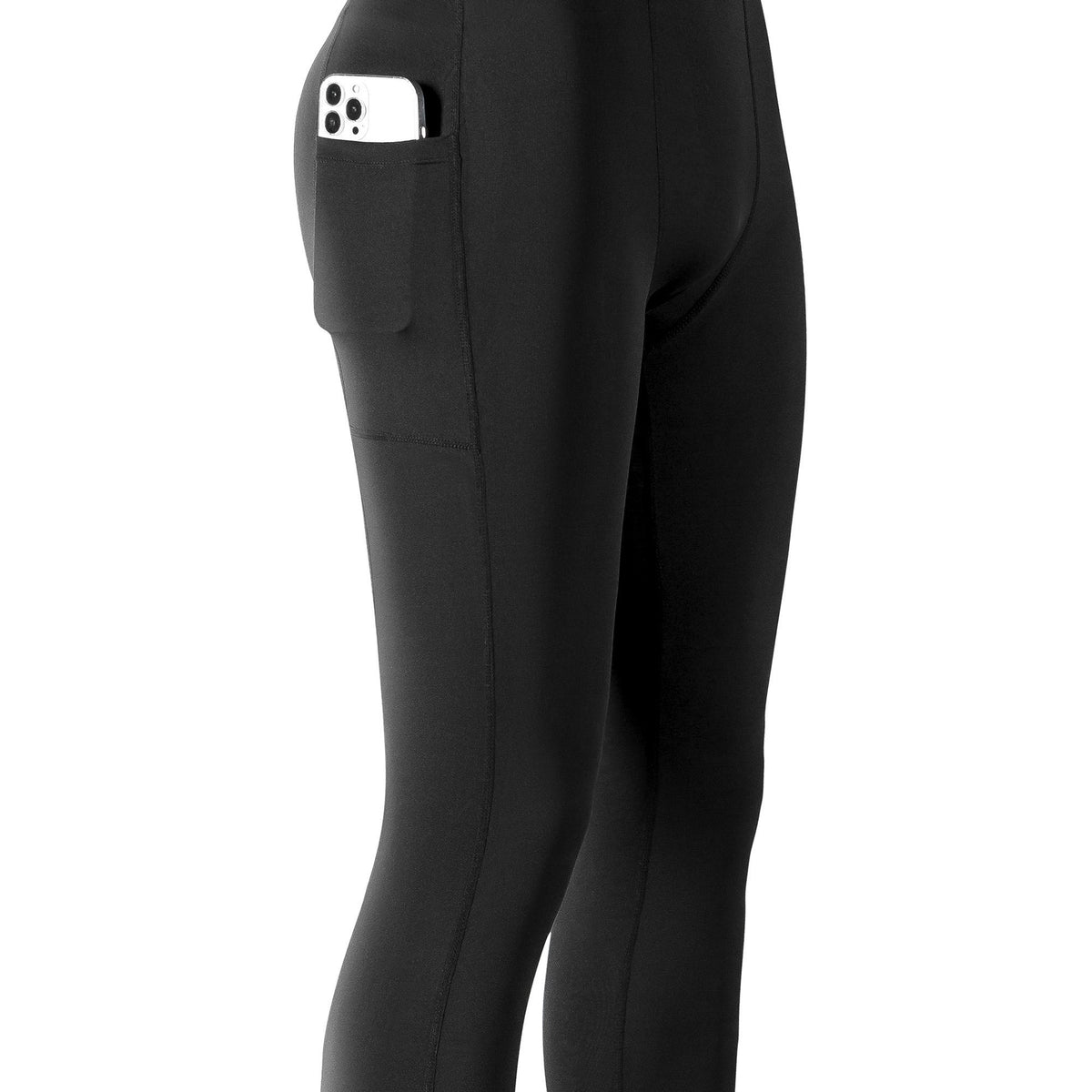 Men's Solid Pocket Leggings Active Quick Drying Sports Compression Pants