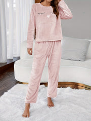 Eyelash Print Fuzzy Lounge Set Women's Loungewear