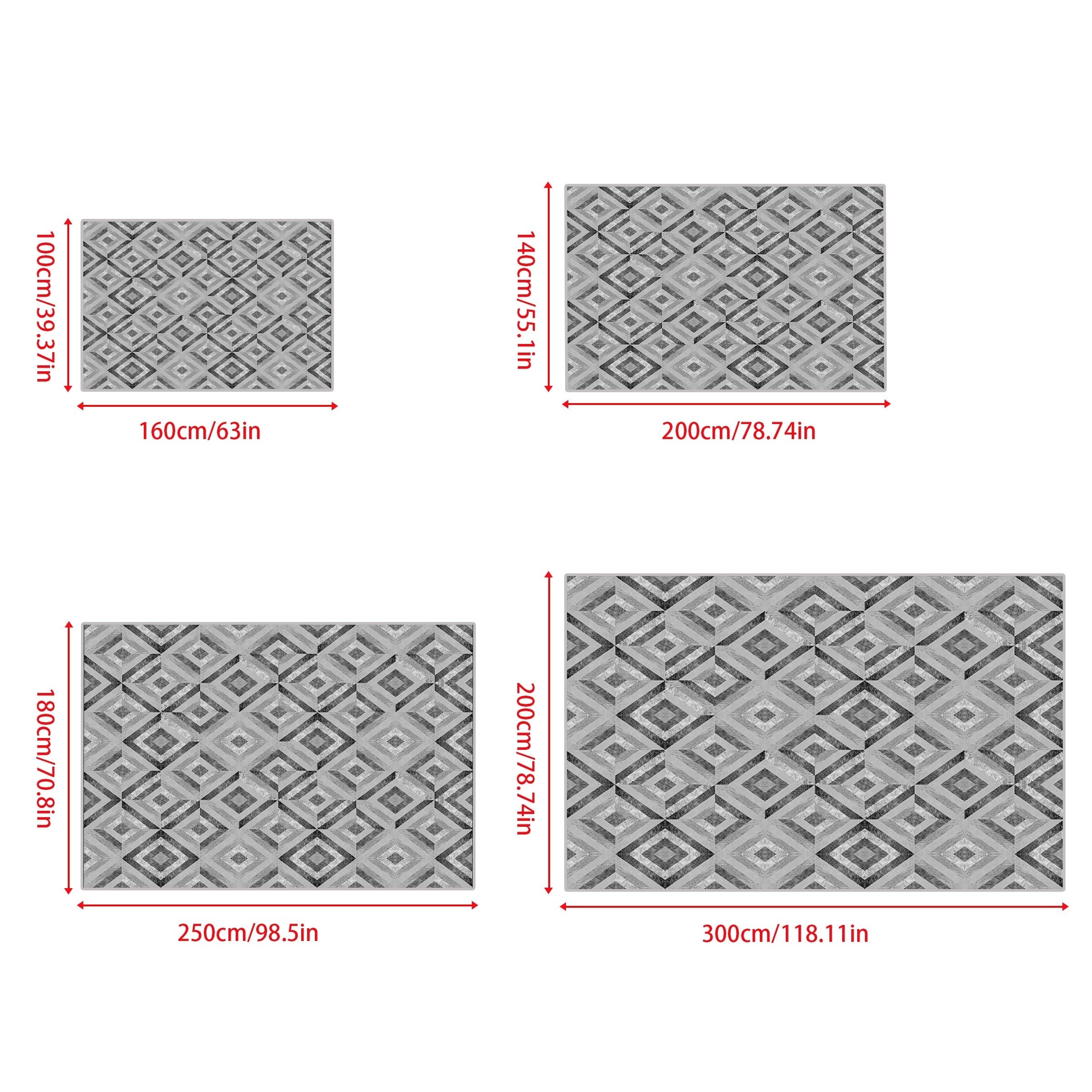 Quadrilateral Carpet for Any Space Anti Slip Easy to Clean