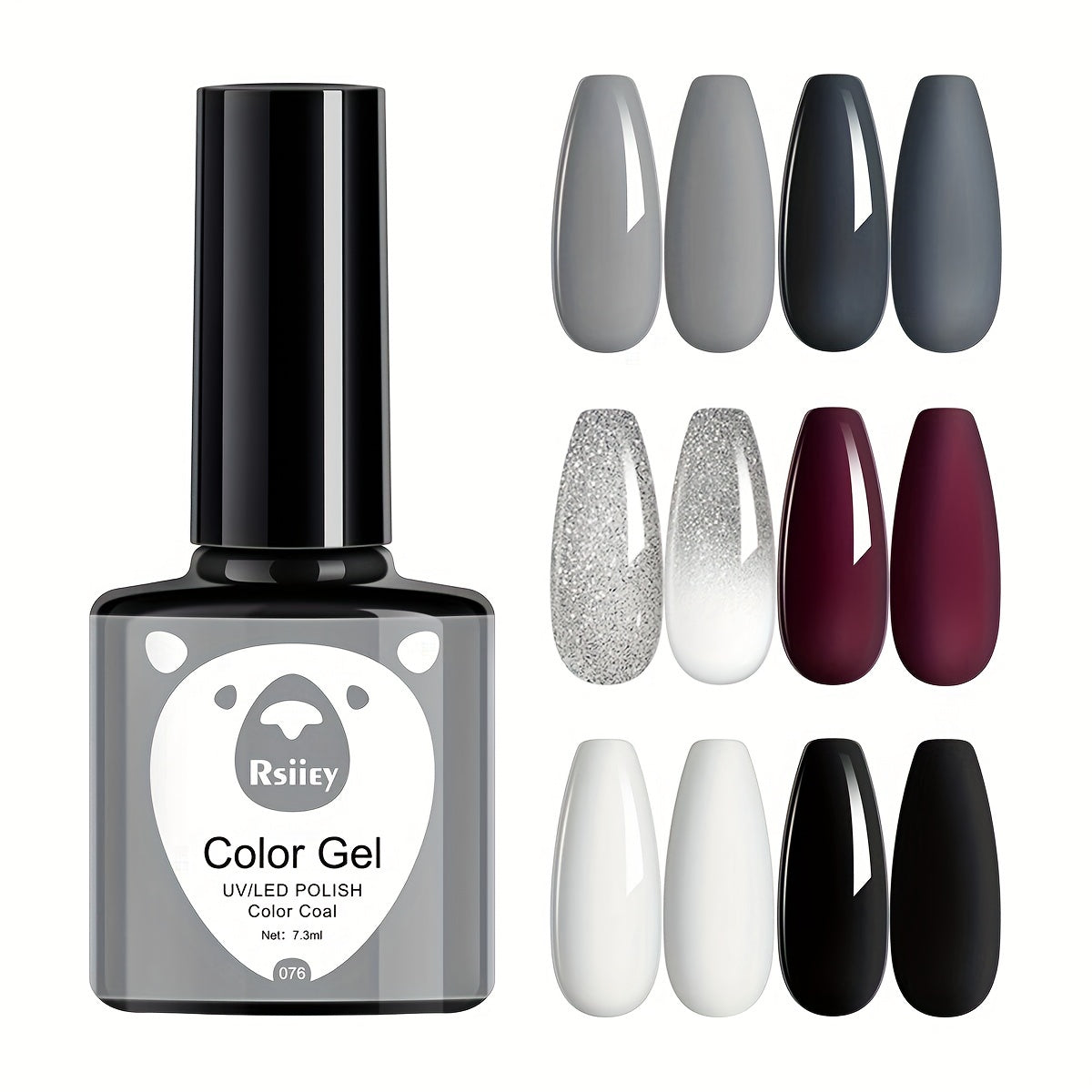 Glitter Gel Nail Polish Set - 6 Colors Soak Off No Wipe Gel Polish