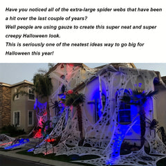 Giant Spider Web Halloween Decorations 350sqft Stretchy Webbing Indoor Outdoor
