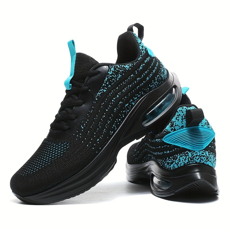 Men's Knit Air Cushioned Lace Up Casual Shoes Lightweight Sneakers