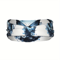 Butterfly Print Sports Headband Sweat Wicking Stretchy & Breathable Polyester