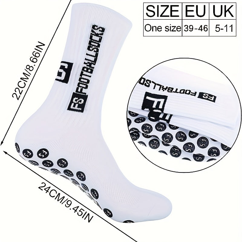 Silicone Dots Non-Slip Football Socks - 4 Pairs