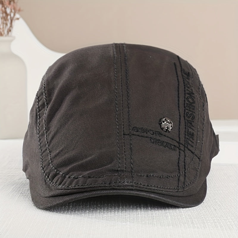 Embroidery Beret Men's Skull Cap Outdoor Leisure Sun Hat