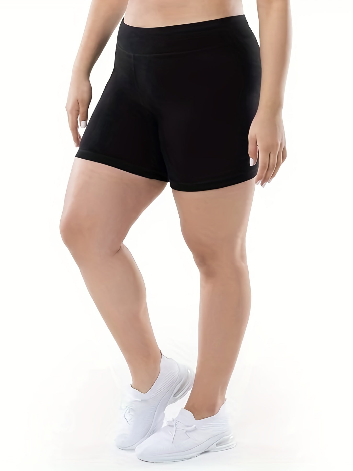 Sporty Shorts Women's Plus Elastic High Rise Stretch Shorts