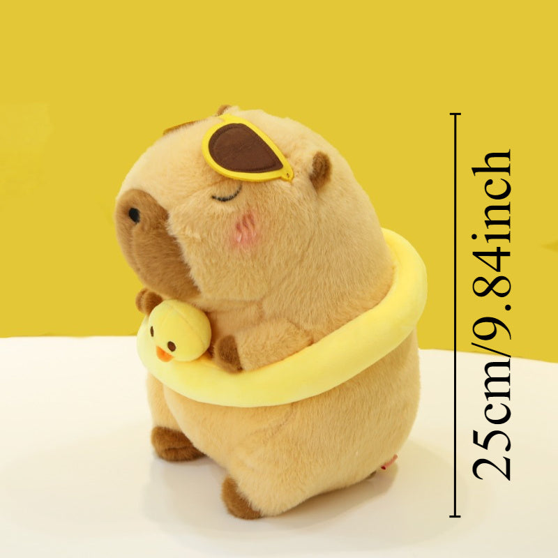 Capybara Doll in Swimming Ring Plush Toy