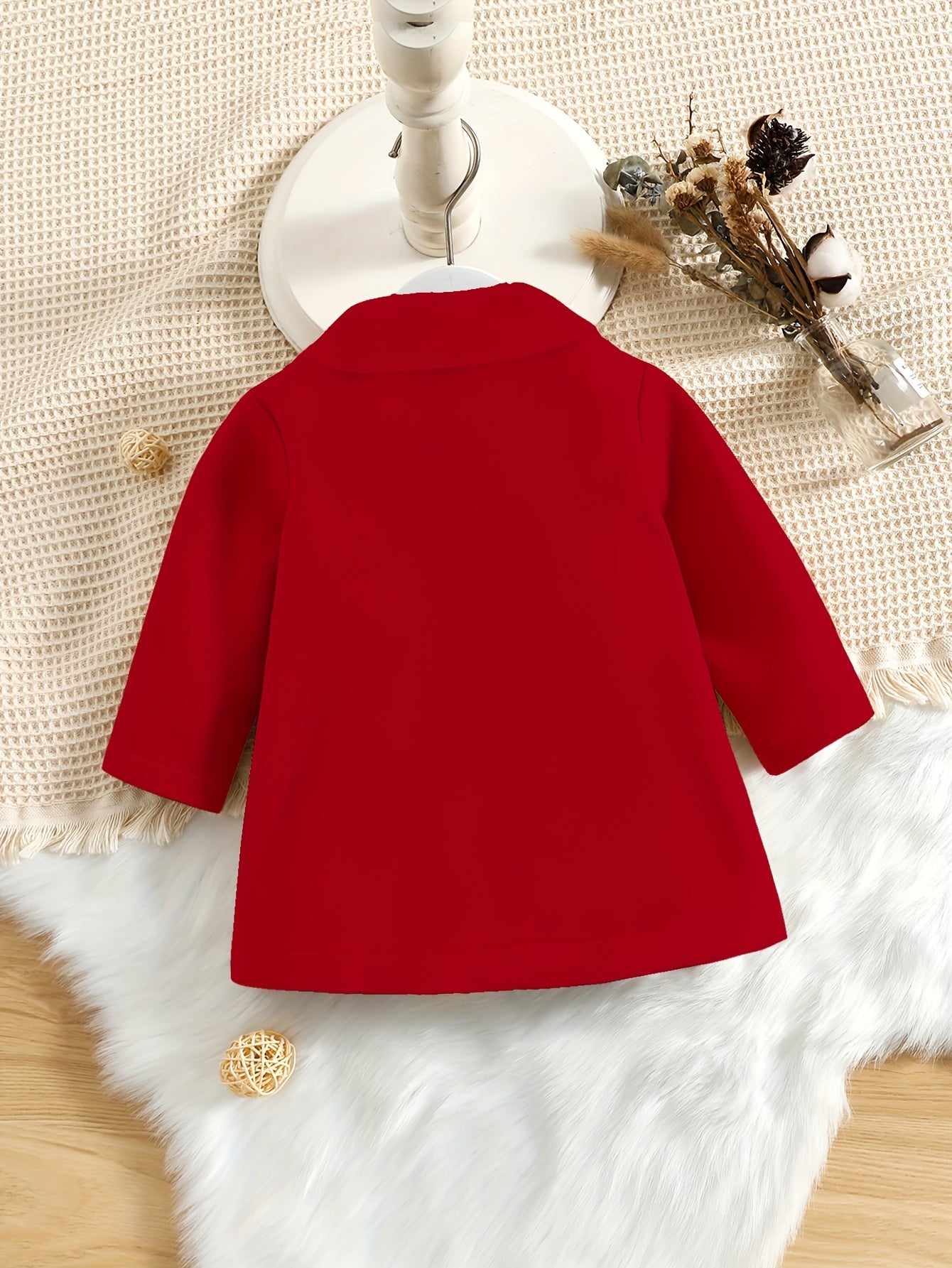 Girls Double Breasted Sweet Coat Doll Collar Long Sleeve Fall Winter Outwear