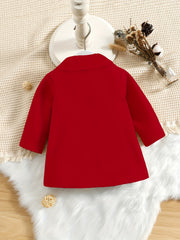 Girls Double Breasted Sweet Coat Doll Collar Long Sleeve Fall Winter Outwear