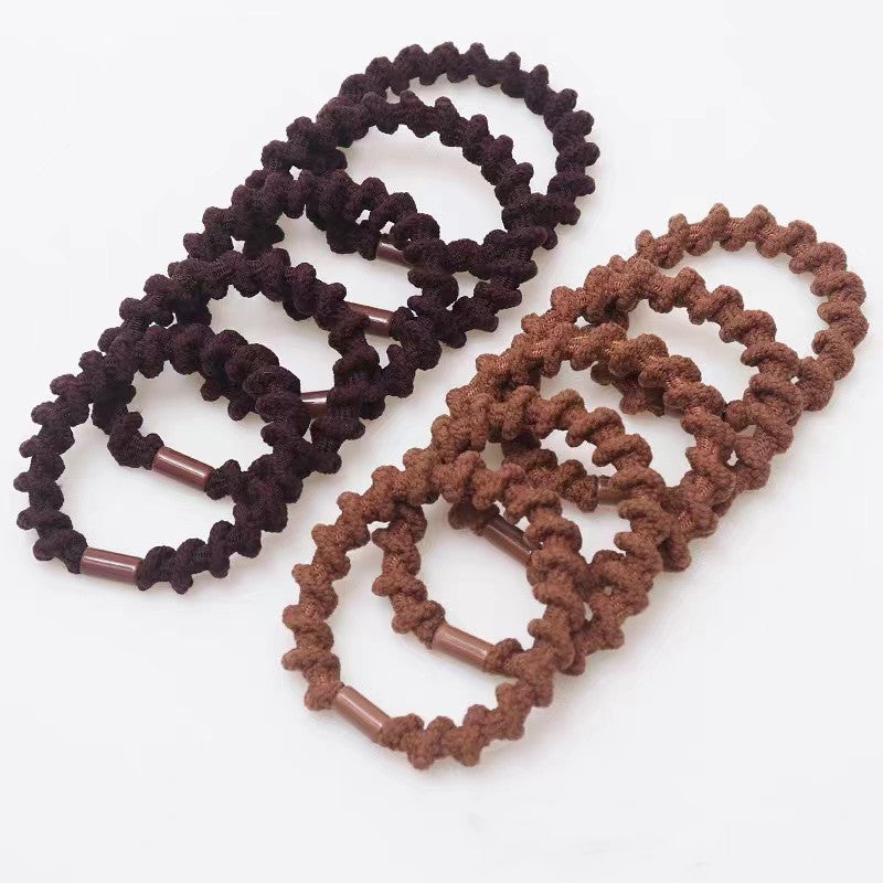 10 Pcs Girls' Elastic Hair Bands For Thick Hair Multicolor