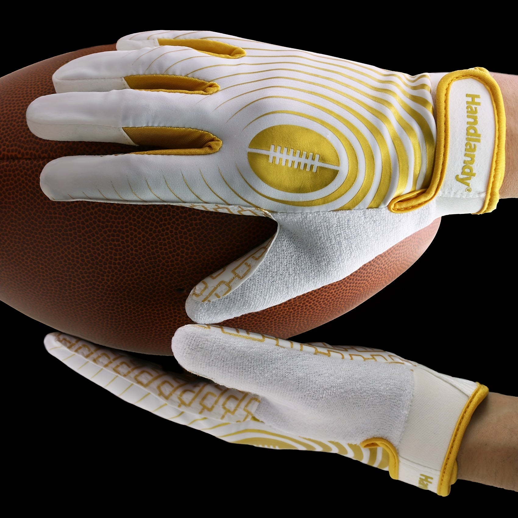 Adjustable Closure Football Gloves Sticky Wide Receiver Gloves