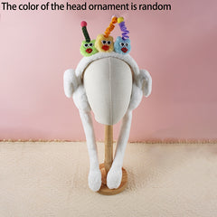 Quirky Plush Earmuffs with Movable Dolls for Couples