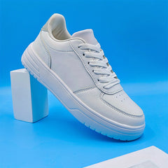 Women's Solid Skate Shoes Casual Lace Up Outdoor Shoes Lightweight