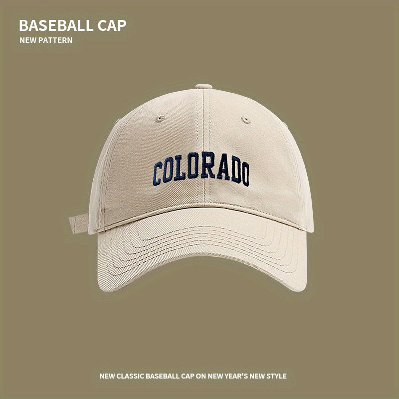 COLORADO Embroidery Baseball Cap Solid Cotton Sun Hat Unisex Adjustable