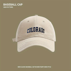 COLORADO Embroidery Baseball Cap Solid Cotton Sun Hat Unisex Adjustable