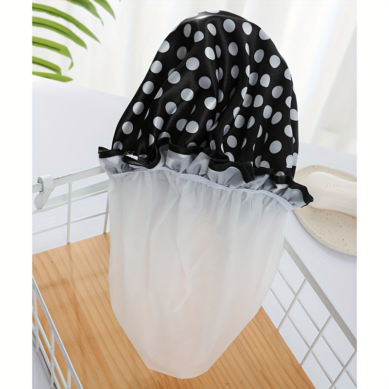 4pcs Double Layer Shower Caps Waterproof Band Stylish Hair Bonnets