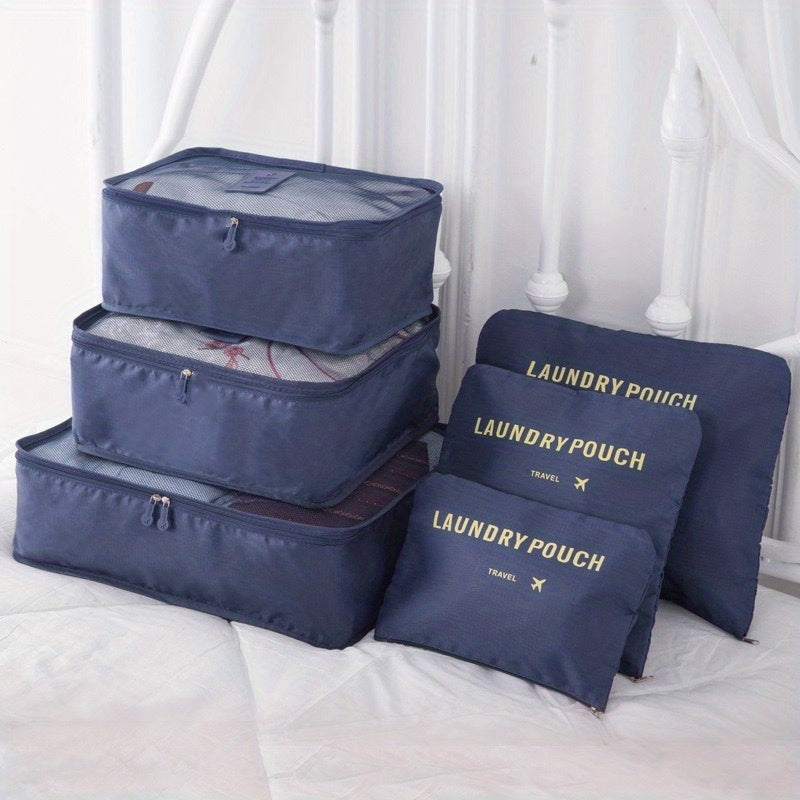 6pcs Travel Storage Bag Set Clothing & Lingerie Laundry Organizer