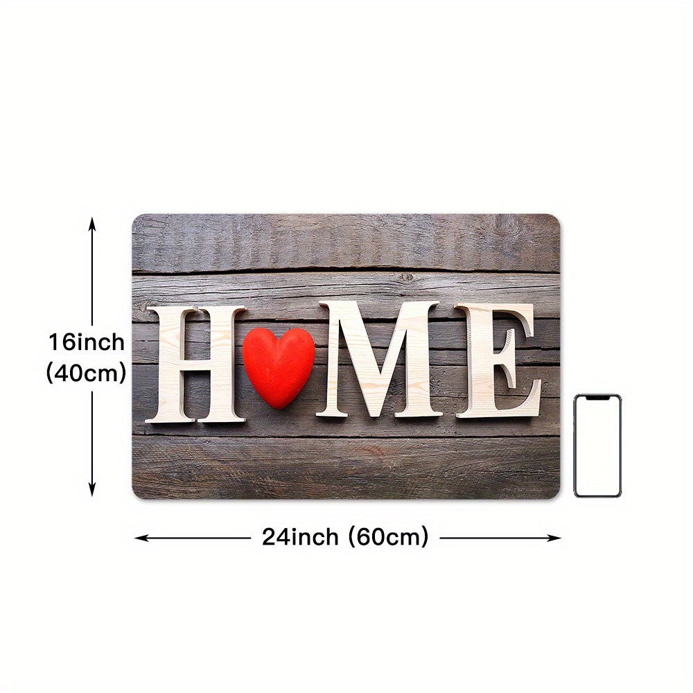 Love HOME Letter Decor Door Mat Printed Floor Mat Non-slip Kitchen Indoor Rug