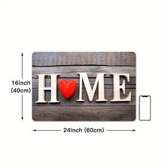 Love HOME Letter Decor Door Mat Printed Floor Mat Non-slip Kitchen Indoor Rug
